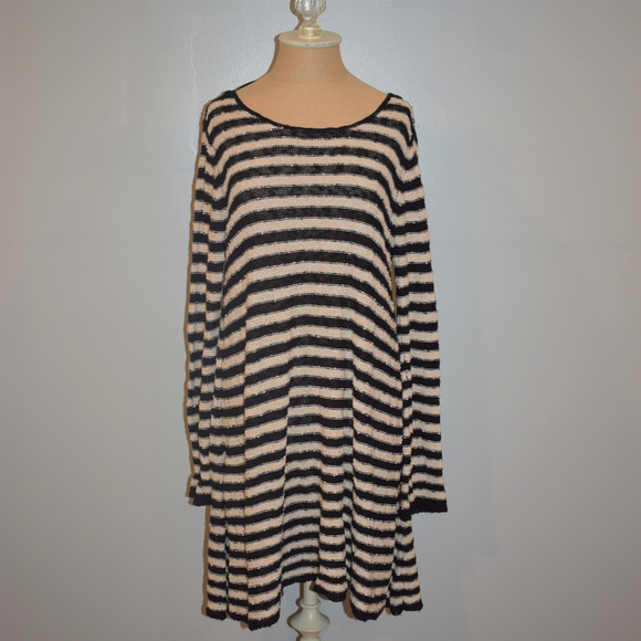 Free People Striped Swing Tunic Sweater Dress - Picture 1 of 5